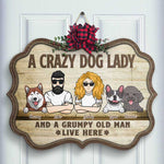 Custom Name Crazy Dog Lady Gifts for Couples - Personalized Wood Sign