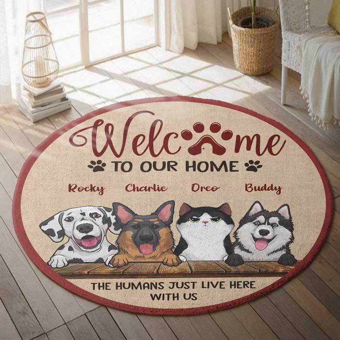 Custom Name Funny Pet Welcome Gifts for Animal Lovers - Personalized Rug