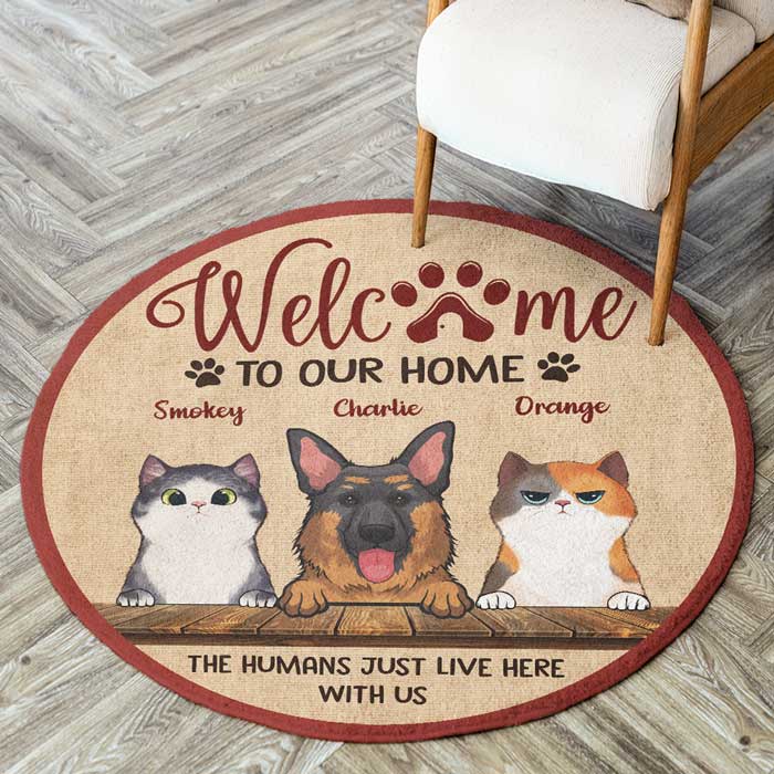 Custom Name Funny Pet Welcome Gifts for Animal Lovers - Personalized Rug
