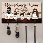 Custom Name Family Home Sweet Home Gifts - Personalized Key Holder
