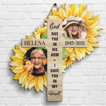 Custom Photo Sunflower Memorial Tribute - Personalized Wood Sign