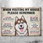 Custom Name Funny Dog House Rules Gifts for Dog Lovers - Personalized Metal Sign