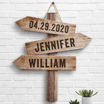 Custom Name Date Wedding Decor - Personalized Wood Sign