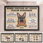 Custom Pet Name Funny House Rules Gifts for Pet Lovers - Personalized Doormat