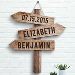 Custom Name Date Wedding Decor - Personalized Wood Sign