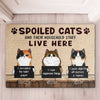 Spoiled Cats Live Here - Gift For Cat Lovers - Personalized Decorative Mat