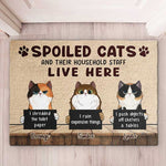 Custom Name Spoiled Cat Gifts for Cat Lovers - Personalized Doormat