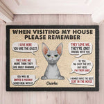 Custom Pet Name Funny House Rules Gifts for Pet Lovers - Personalized Doormat