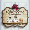 Welcome To The Dog's House - Gift For Dog Lovers - Personalized Shaped Door Sign