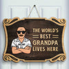 The World's Best Grandparents Live Here - Personalized Shaped Door Sign