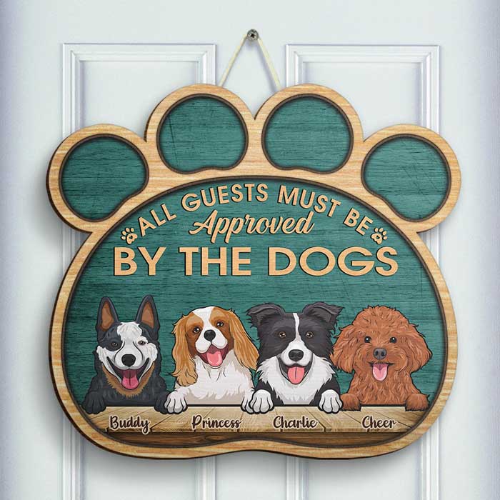 Custom Name Dog Approval Decor for Dog Lovers - Personalized Wood Sign