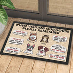 Custom Pet Name Funny House Rules Gifts for Pet Lovers - Personalized Doormat