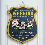 Custom Name Dog Security Decor - Personalized Wood Sign
