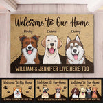 Custom Name Dog Family Welcome Home Gifts - Personalized Doormat