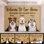 Custom Name Dog Family Welcome Decor - Personalized Doormat