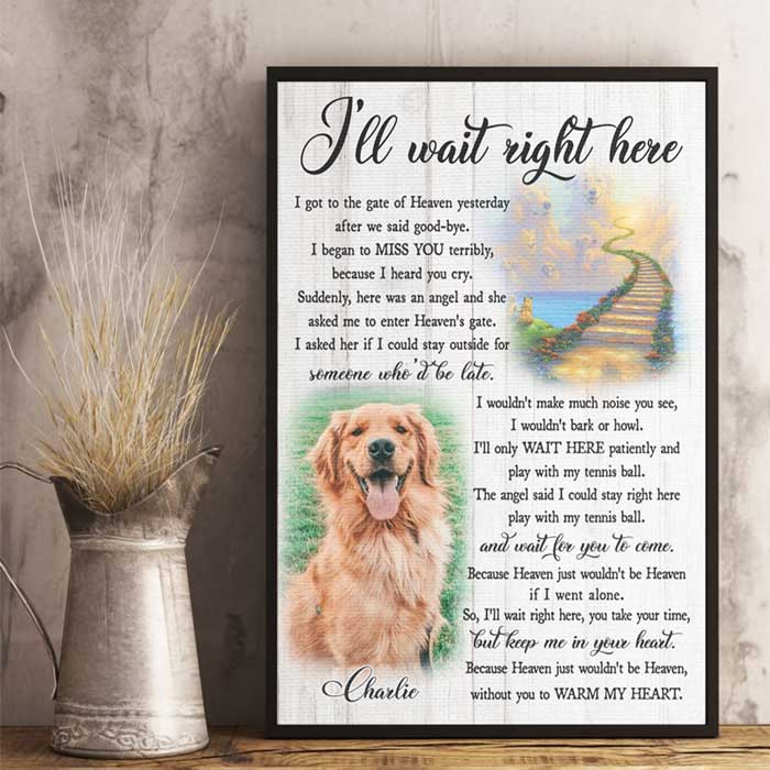 I'll Wait Right Here - Upload Image, Personalized Vertical Poster