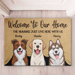 Custom Name Dog Family Welcome Decor - Personalized Doormat