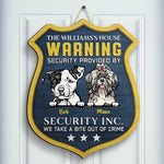 Custom Name Dog Security Decor - Personalized Wood Sign