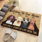 Custom Name Dog Family Welcome Home Gifts - Personalized Doormat