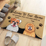 Custom Name Dog Family Welcome Decor - Personalized Doormat