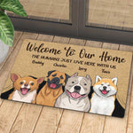 Custom Name Dog Family Welcome Decor - Personalized Doormat
