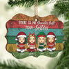 Sisters Is The Greatest Christmas Gift Ever - Personalized Custom Benelux Shaped Wood Christmas Ornament - Gift For Bestie, Best Friend, Sister, Birthday Gift For Bestie And Friend, Christmas Gift