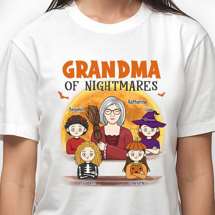Grandma Of Nightmares - Personalized Unisex T-Shirt, Hoodie, Sweatshirt - Gift For Grandma, Grandparents, Halloween Gift