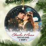 Custom Photo Couple Christmas Gifts - Personalized Ornament