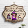 In My Kitchen Filled With Care Welcome Water, Earth, Fire, Air - Personalized Shaped Wood Sign - Gift For Witches, Gift For Yourself, Gift For Pet Lovers, Halloween Gift