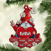 Gnome With Heart - Personalized Custom Gnome Shaped Wood Christmas Ornament - Gift For Grandma, Grandparents, Christmas Gift