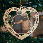 Custom First Kiss Anniversary Gifts for Couples - Personalized Ornament
