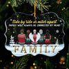 Side By Side Or Miles Apart, Family Will Always Be Connected By Heart  - Personalized Custom Benelux Shaped Acrylic Christmas Ornament - Gift For Family, Christmas Gift