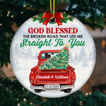 Custom Name Broken Road Christmas Gifts for Couples - Personalized Ornament