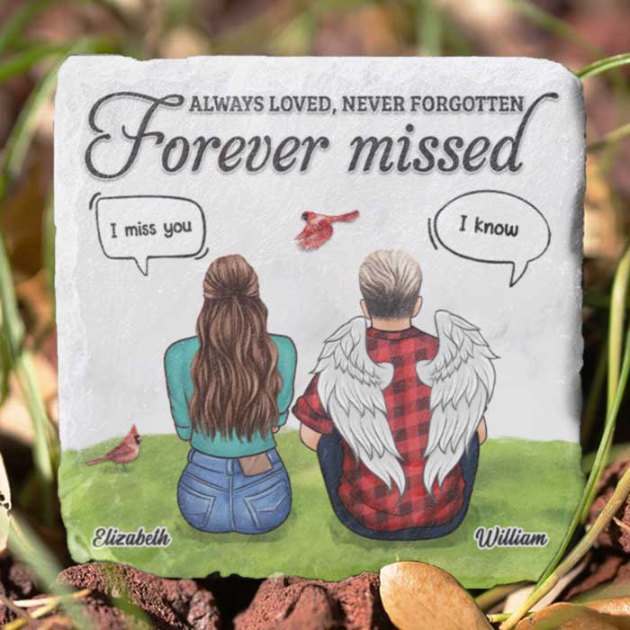 Custom Name Memorial Couple Decor - Personalized Memorial Stone