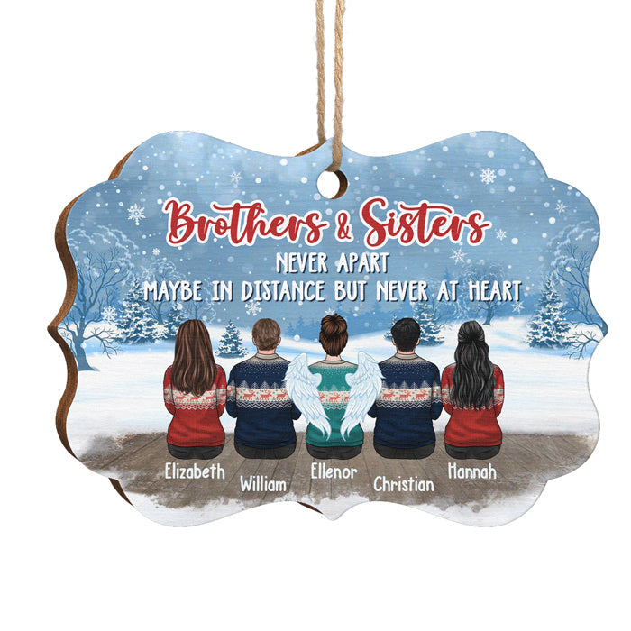 Brothers & Sisters - Personalized Custom Benelux Shaped Wood Christmas Ornament - Gift For Siblings, Christmas Gift