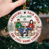 Annoying Each Other For Decades But Still Going Strong Now - Couple Personalized Custom Ornament - Ceramic Round Shaped - Christmas Gift For Husband Wife, Anniversary