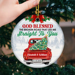 Custom Name Broken Road Christmas Gifts for Couples - Personalized Ornament