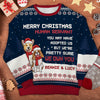 Merry Christmas Human Servant - Personalized Custom Unisex Ugly Christmas Sweatshirt, Wool Sweatshirt, All-Over-Print Sweatshirt - Gift For Dog Lovers, Pet Lovers, Christmas Gift