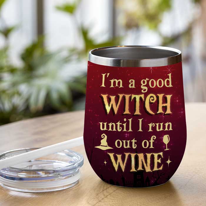 Custom Name Halloween Witch Wine Gifts for Women - Personalized Wine Tumbler
