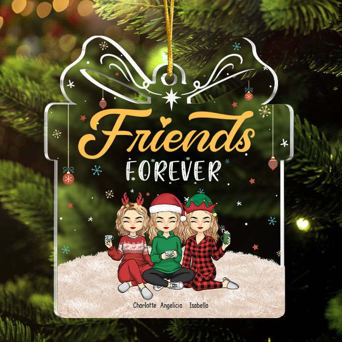 Custom Name Christmas Besties Gifts for Friends - Personalized Ornament
