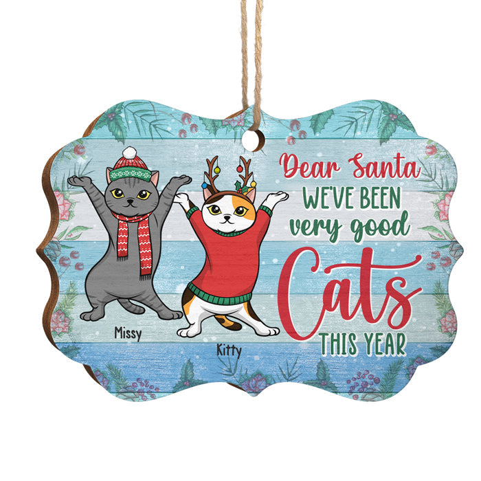 This Year, We've Been Very Good Cats - Personalized Custom Benelux Shaped Wood Christmas Ornament - Gift For Pet Lovers, Christmas Gift