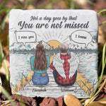 Custom Name Angel Memorial Lake Scene Gifts - Personalized Memorial Stone
