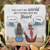 You Left My World - Personalized Memorial Stone, Human Grave Marker - Memorial Gift, Sympathy Gift