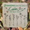 Grandma Plants The Seeds of Love That Bloom Forever - Personalized Garden Stone - Gift For Grandma, Grandparents
