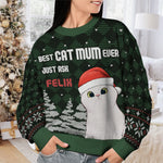 Custom Name Christmas Gifts for Cat Dads - Personalized Sweatshirt