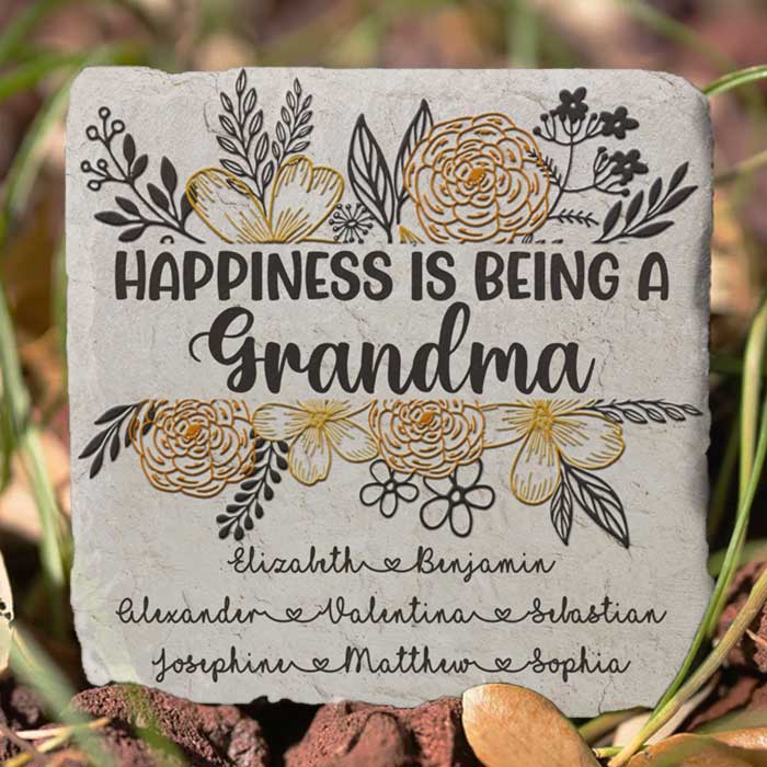 Custom Name Grandma Garden Decor - Personalized Garden Stone