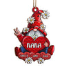 Gnome With Heart - Personalized Custom Gnome Shaped Wood Christmas Ornament - Gift For Grandma, Grandparents, Christmas Gift
