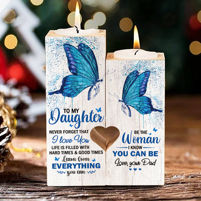 Learn From Everything You Can - Family Candle Holder - Christmas Gift For Daughter From Dad