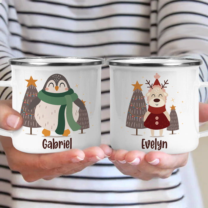 Holly Jolly Christmas - Kid Personalized Hot Chocolate Mug, Cup - Christmas Gift For Birthday Party Favors, Birthday Gift