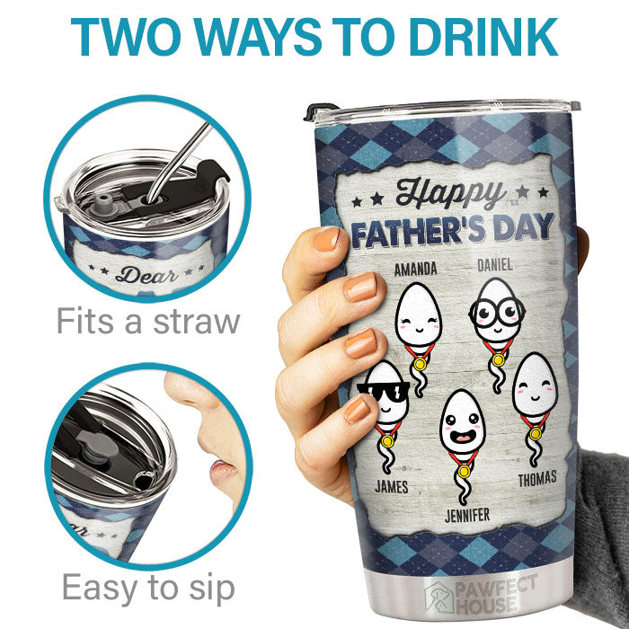 Great Job, Daddy! - Family Personalized Custom Tumbler - Father's Day, Birthday Gift For Dad